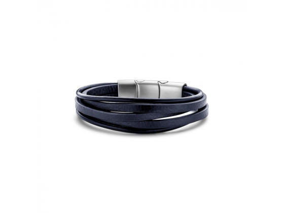 Blue Leather Bracelet 
