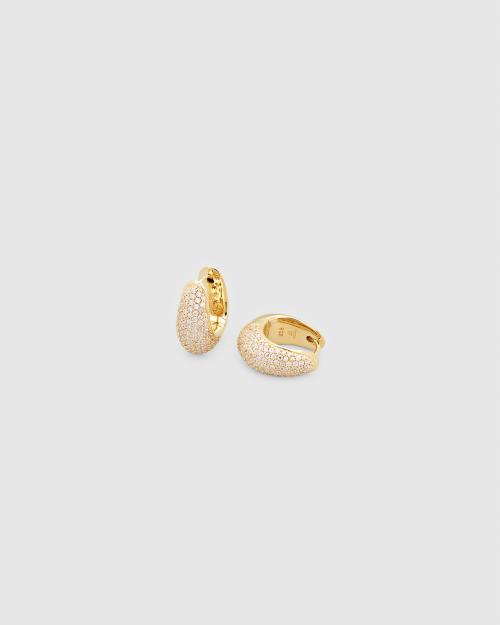 ICE HOOP SMALL PAVE GOLD