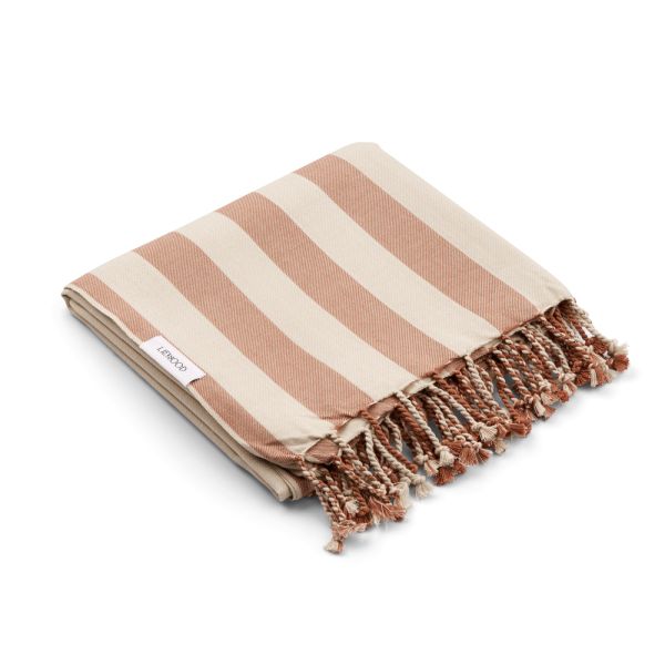 LIEWOOD - MONA BEACH TOWEL Y/D STRIPE TUSCANY ROSE/SANDY