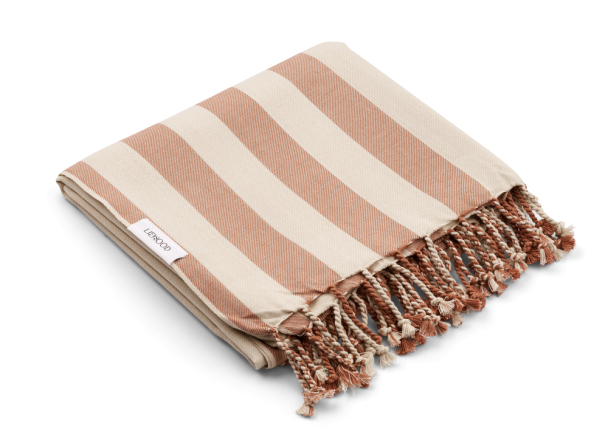 Mona Beach Towel - Y/D Stripe Tuscany Rose/Sandy - Image 1