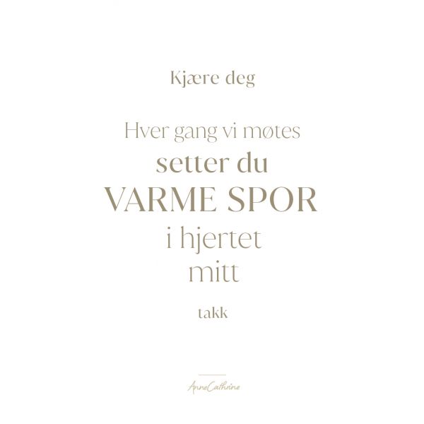 Kort med mening - Varme spor