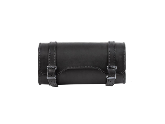 LEDRIE, 'SQUARE' LEATHER TOOL BAG. BLACK. 3 LITER