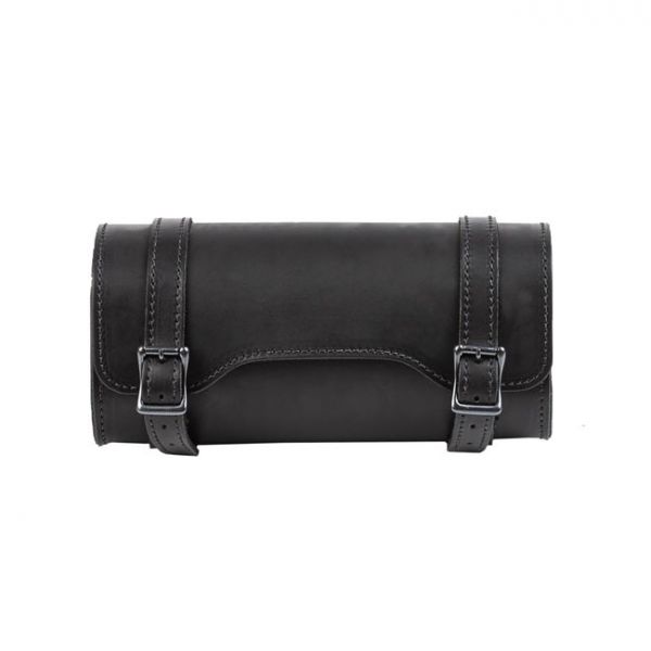 LEDRIE, 'SQUARE' LEATHER TOOL BAG. BLACK. 3 LITER