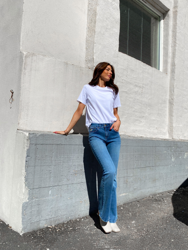 Sarita O-Neck Tee - Bright White  - Image 4