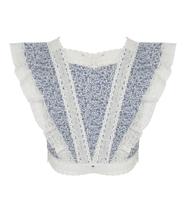 Melissa Top - Blue Flower  - Image 2