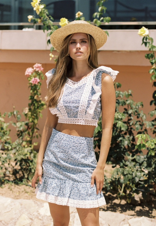 Melissa Top - Blue Flower  - Image 4