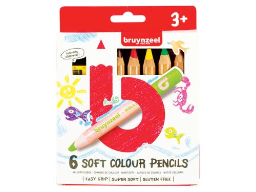 Bruynzeel KIDS – Soft Fargeblyanter 6stk