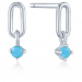 Turquoise Silver Link Stud Earrings