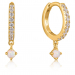 Gold Sparkle Kyoto Opal Drop Huggie Hoop Earrings