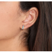 Turquoise Silver Huggie Hoop Earrings