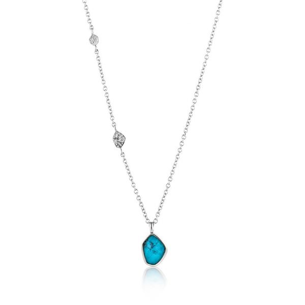 Turquoise Pendant Silver Necklace