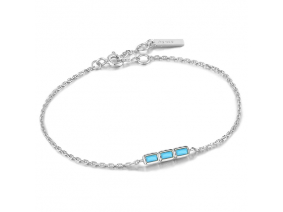 Silver Turquoise Bar Bracelet