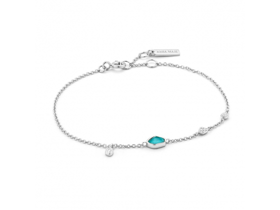 Turquoise Discs Silver Bracelet