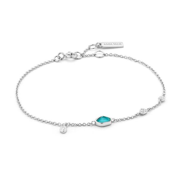 Turquoise Discs Silver Bracelet