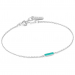 Teal Enamel Bar Silver Bracelet