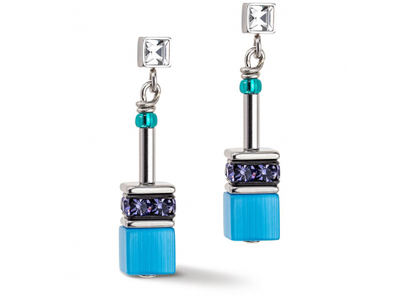 GEOCUBE Earrings Iconic Turquoise & Purple
