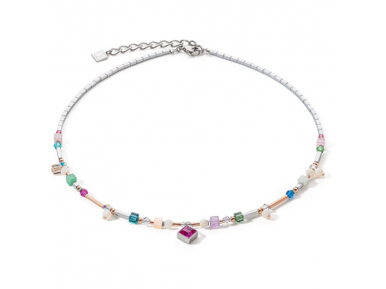 Brilliant Square Precious Necklace Multicolour Vintage