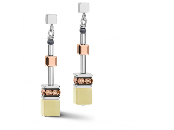 GEOCUBE Oliven/Peach Earrings
