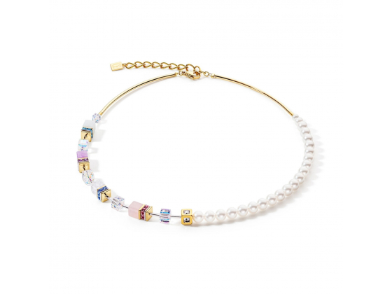GEOCUBE Necklace Precious Fusion Pearls Multicolour Pastel