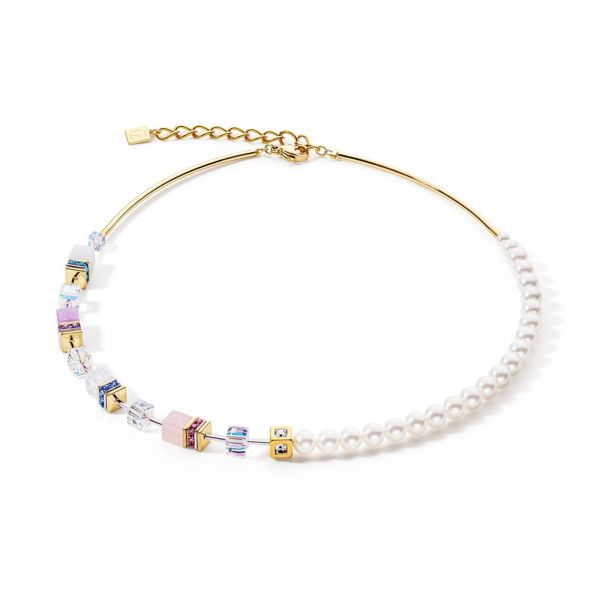 GEOCUBE Necklace Precious Fusion Pearls Multicolour Pastel