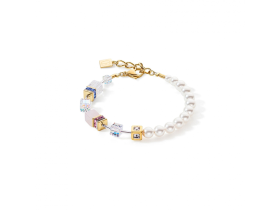 GEOCUBE Bracelet Precious Fusion Pearls Multicolour Pastel