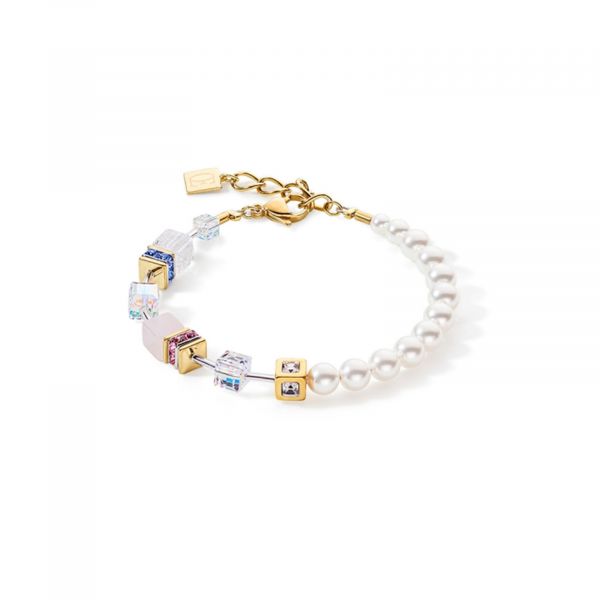 GEOCUBE Bracelet Precious Fusion Pearls Multicolour Pastel