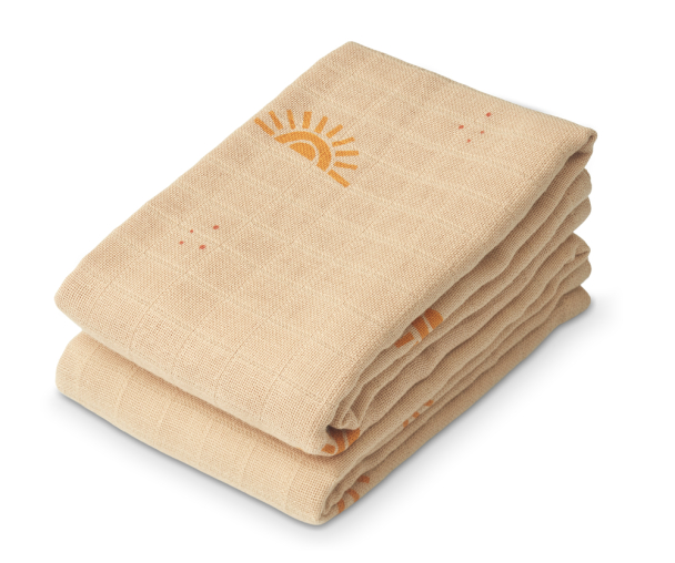 Lewis Muslin Klut 2-pk - Sunset/Safari Mix - Image 1