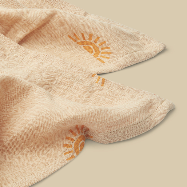 Lewis Muslin Klut 2-pk - Sunset/Safari Mix - Image 2