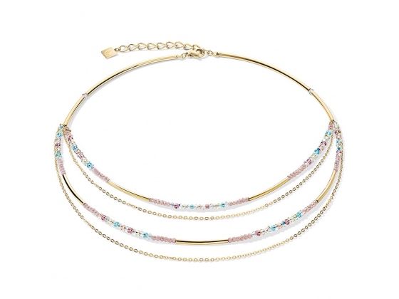 Waterfall Delicate Necklace Gold Multicolor Pastell Romantic