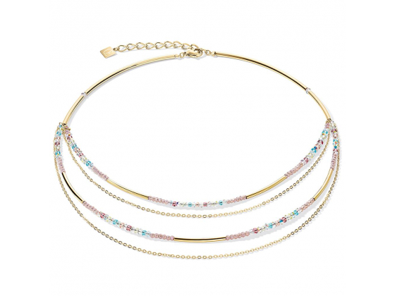 Waterfall Delicate Necklace Gold Multicolor Pastell Romantic