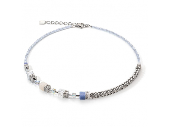 GEOCUBE Necklace Precious Fusion Chunky Chain Light Blue