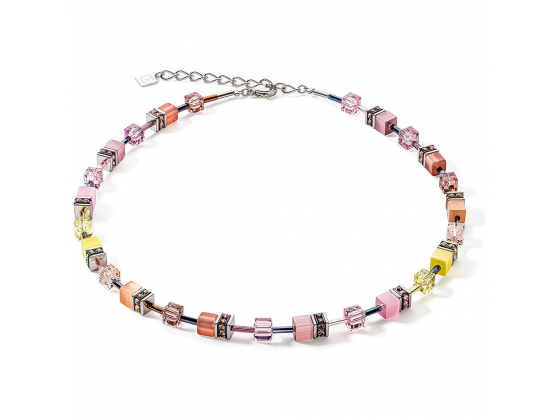 GEOCUBE Necklace Iconic Multicolour Vintage Lilac & Yellow