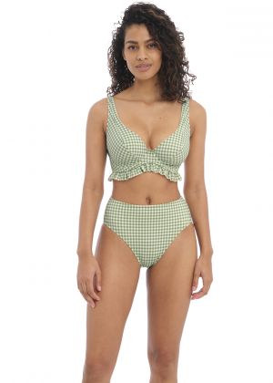 'Check In' plunge bikini top, grønn