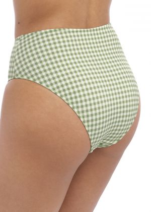 'Check In' high waist bikini brief, grønn