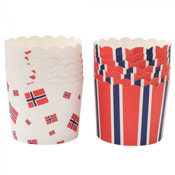 Muffinsform i papp JUMBO, Norsk ass, 24 stk 