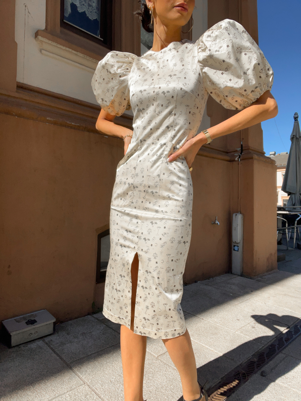 Katarina Dress - White Sand Comb - Image 1