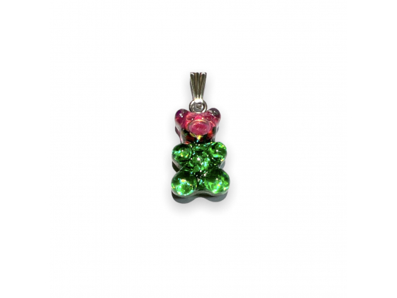 Multicolor Glitter Gummy Bears - Rosa & Grønn