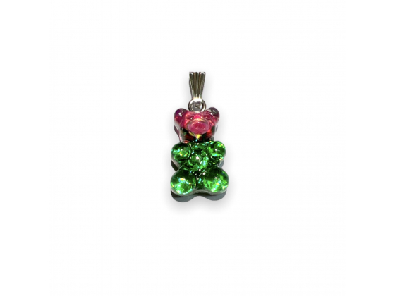 Multicolor Glitter Gummy Bears - Rosa & Grønn