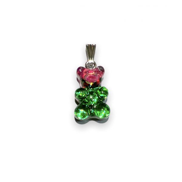 Multicolor Glitter Gummy Bears - Rosa & Grønn