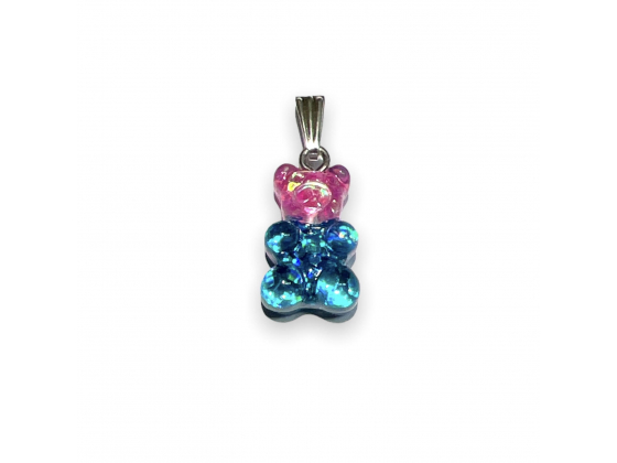 Multicolor Glitter Gummy Bears - Rosa & Blå