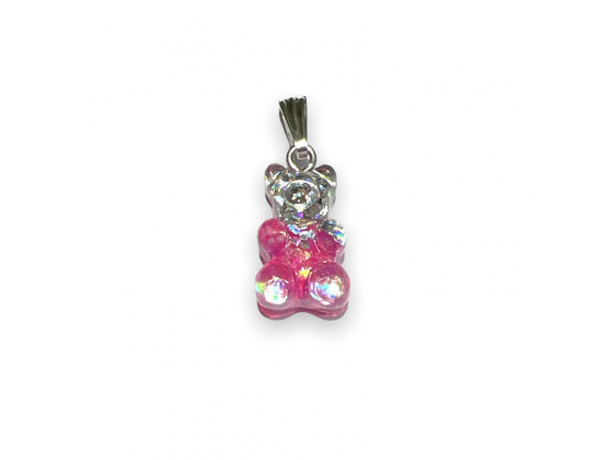 Multicolor Glitter Gummy Bears - Sølv & Rosa