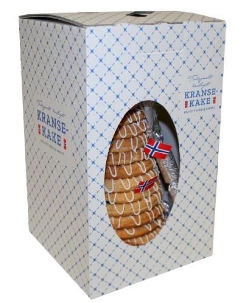 Kransekakeeske, 18 ringer Ferdig