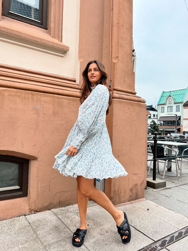 Cotton slub shift dress - Bluebell - Image 2