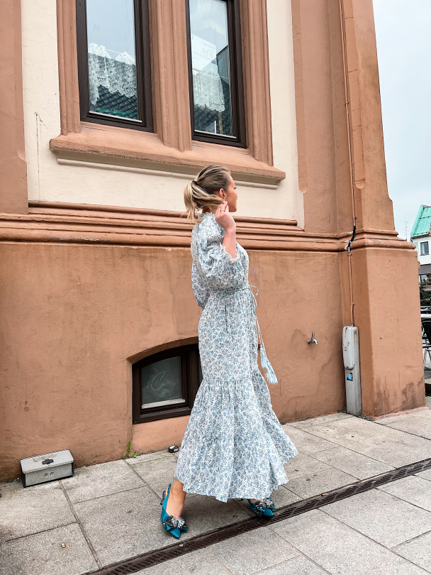 Cotton Slub Midi Dress – Bluebell - Image 1