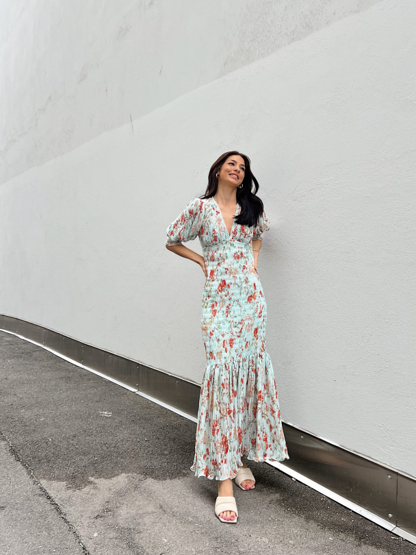 Plisse Maxi Dress - Rose Garden  - Image 2