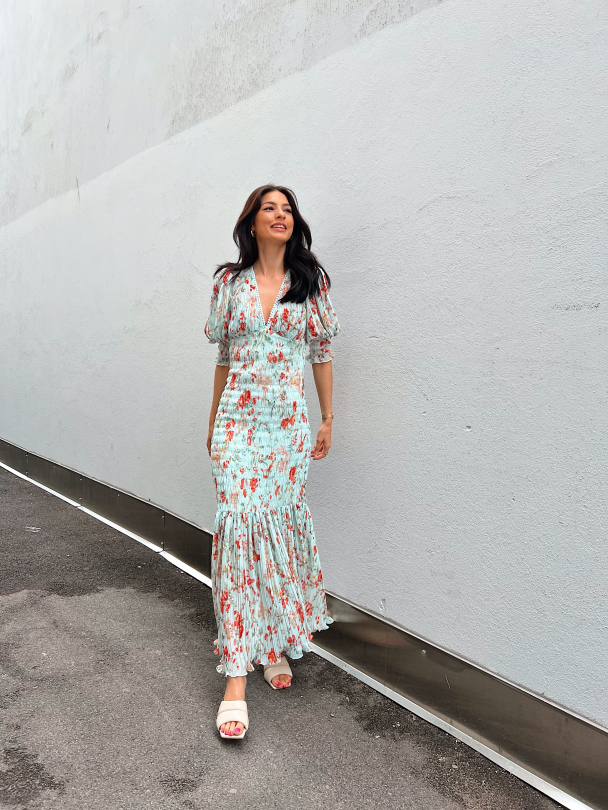 Plisse Maxi Dress - Rose Garden  - Image 3