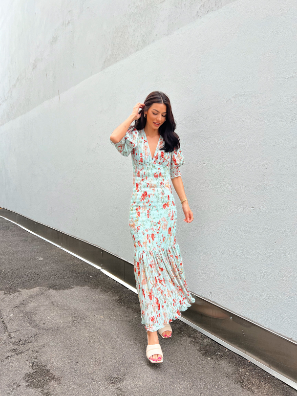 Plisse Maxi Dress - Rose Garden  - Image 4