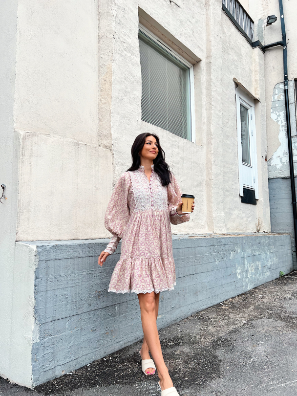 Cotton slub shift dress - Elephant Lilac - Image 4