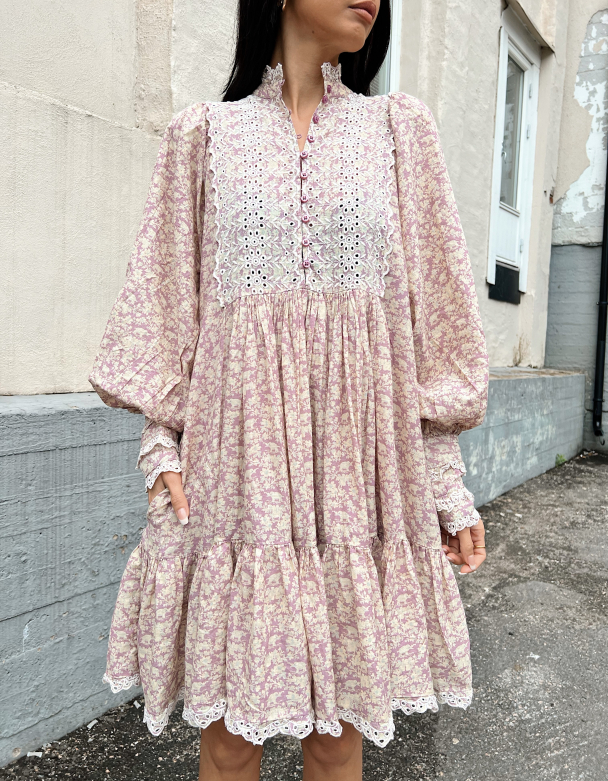 Cotton slub shift dress - Elephant Lilac - Image 1