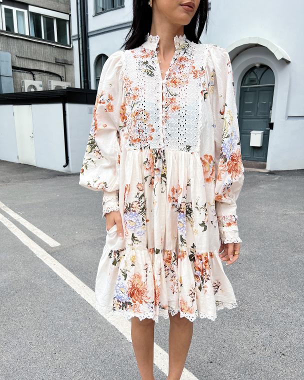 Cotton slub shift dress - Vintage Flowers - Image 1